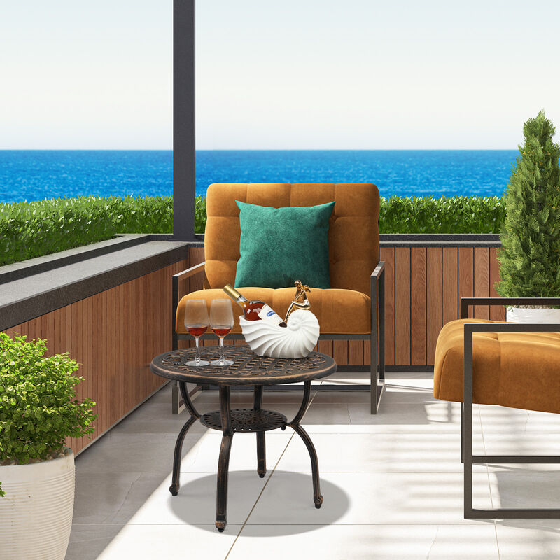 Outdoor Side Table, Weather-Resistant Patio Accent Table for Garden & Balcony