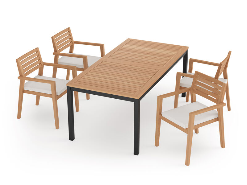 Rhodes 5 Piece Patio Dining Set with 72 in. Table