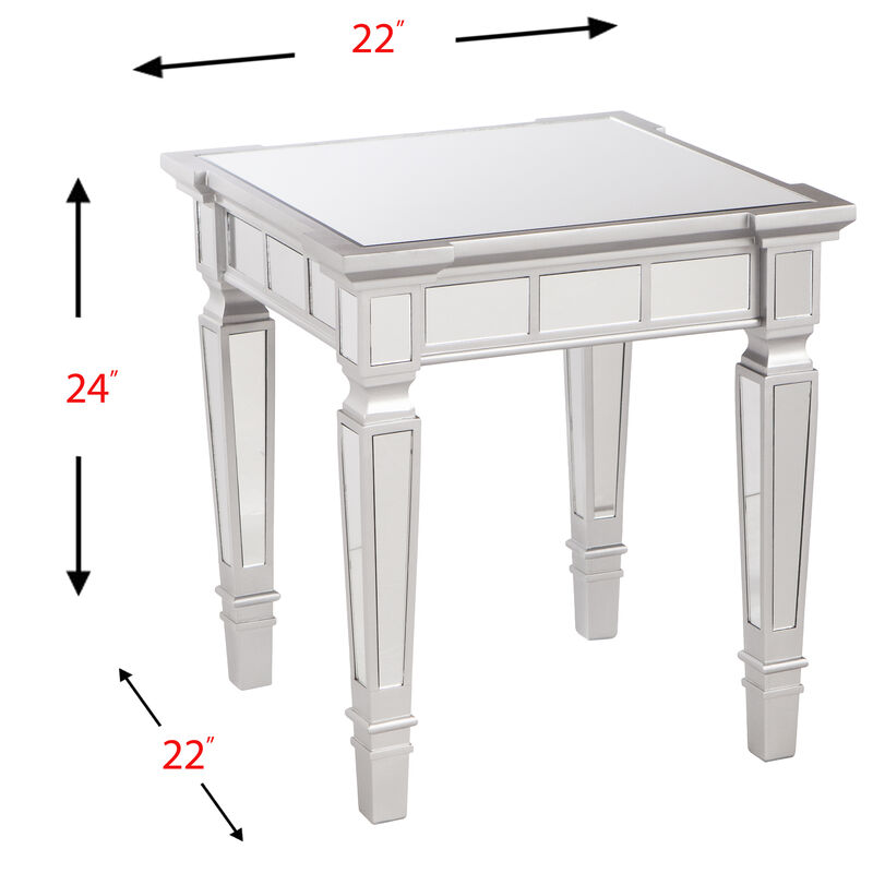 Fareham Mirrored End Table