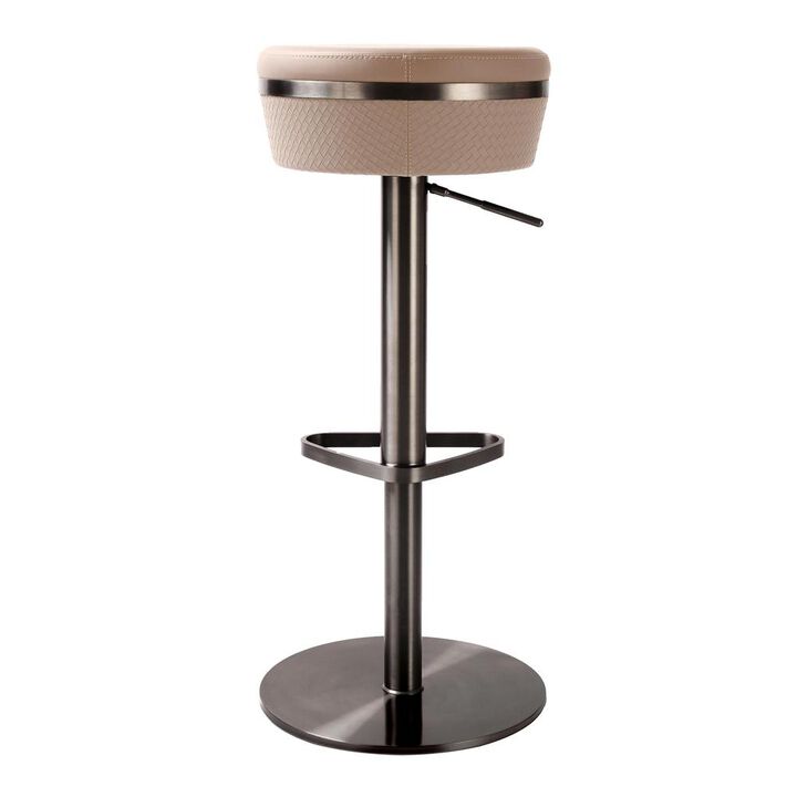 Belen Kox Cafe au Lait Woven Vegan Leather Adjustable Stool, Belen Kox