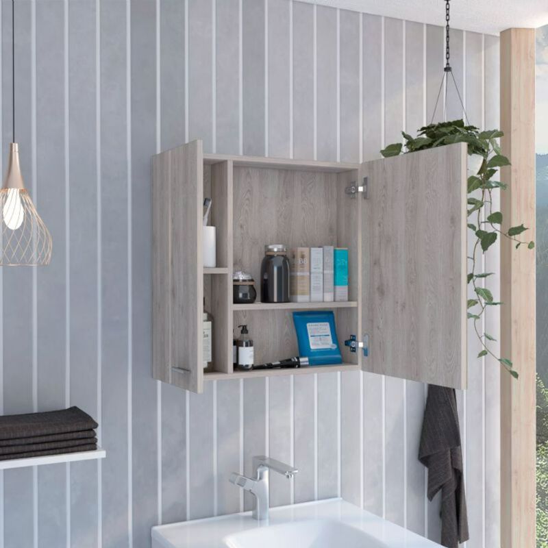 Medicine Cabinet Prague, Bathroom, Light Gray