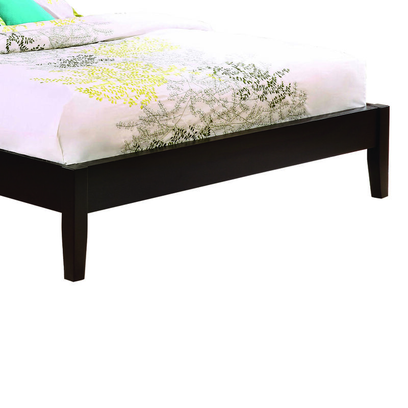 Wooden California King Size Universal Bed Frame with Tapered Legs, Brown-Benzara