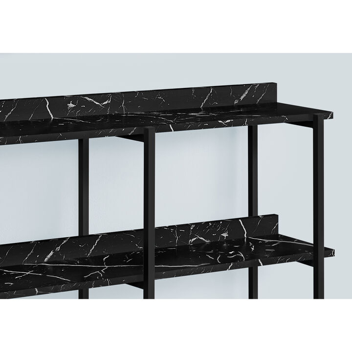 Monarch Specialties I 2220 Accent Table, Console, Entryway, Narrow, Sofa, Living Room, Bedroom, Metal, Laminate, Black Marble Look, Contemporary, Modern