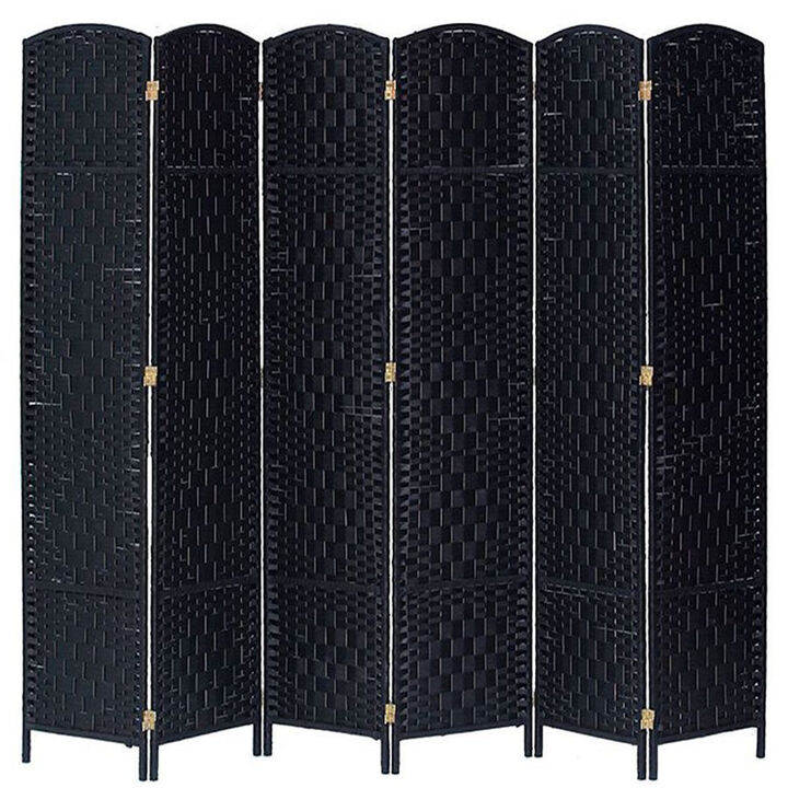 Legacy Decor 4 Panel Room Divider Privacy Screen Bamboo Fiber Natural Color