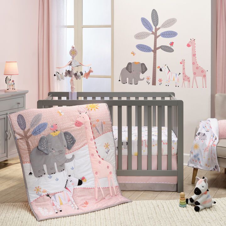 Lambs & Ivy Jazzy Jungle Elephant/Zebra/Giraffe/Tree Wall Decals/Stickers