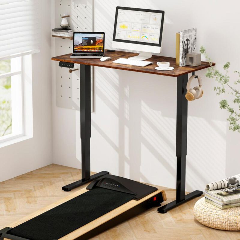 Hivvago Electric Standing Desk with 3 Memory Height Settings and 2 Hanging Hooks & Cable Management