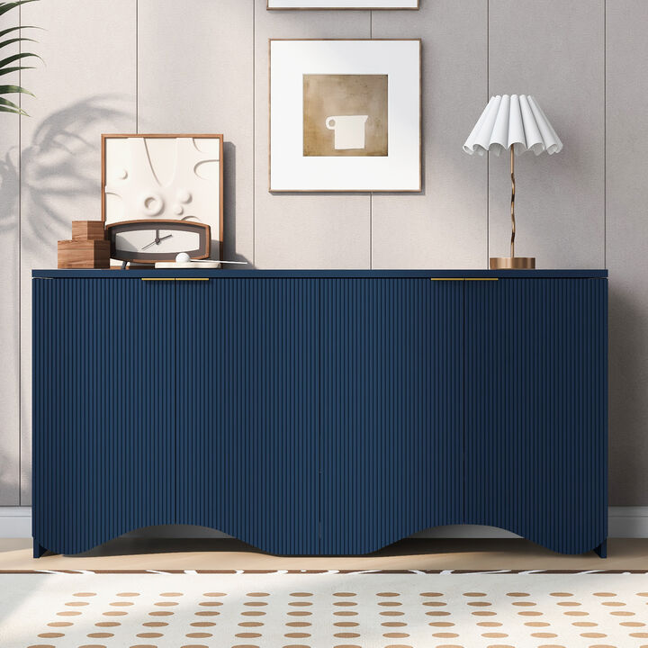 Merax Bottom Wavy Design Storage Cabinet