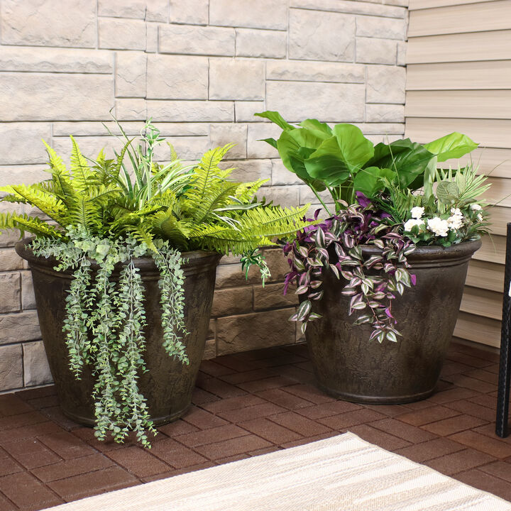 Sunnydaze 24 in Anjelica Unbreakable Polyresin Planter