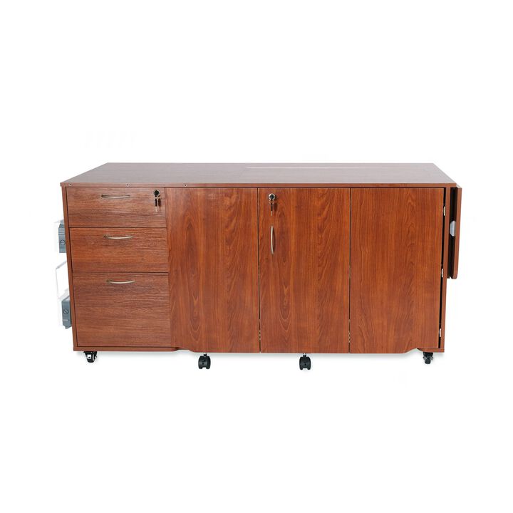 Sydney Hydraulic XL Sewing Cabinet (Teak)