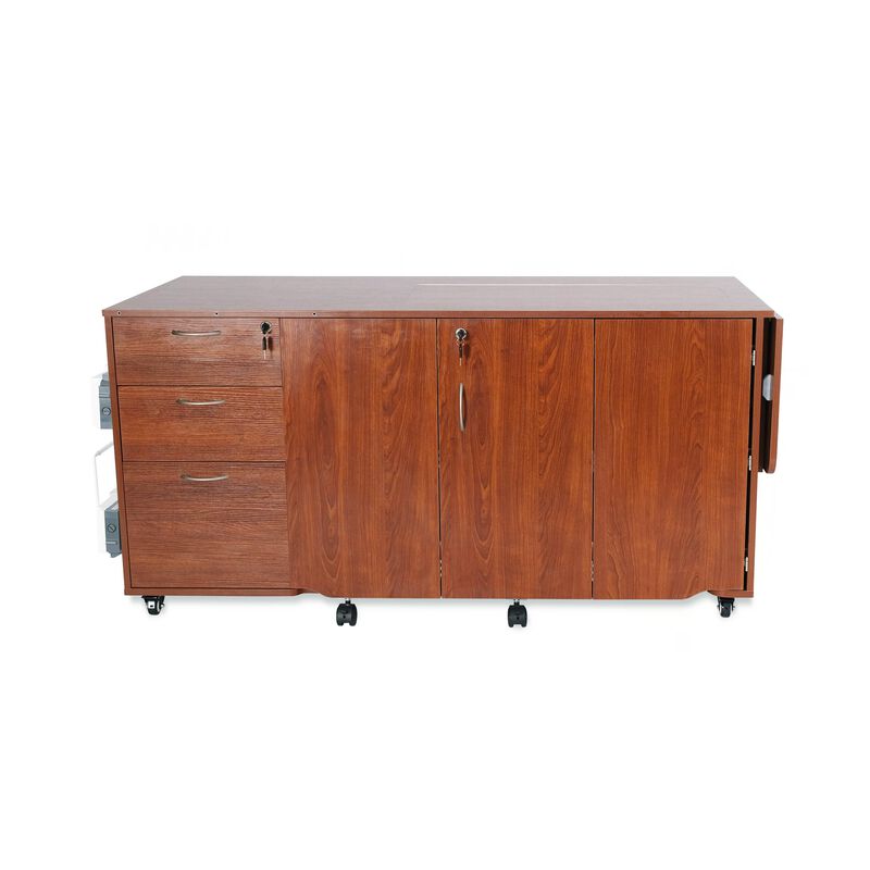 Sydney Hydraulic XL Sewing Cabinet (Teak)