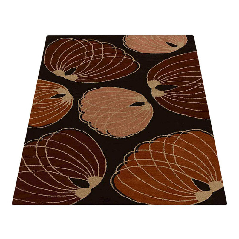 RUGSOTIC CARPETS HAND TUFTED WOOL ECO-FRIENDLY AREA RUGS  - 9'x12', Rectangle Shape, Brown, Contemporary Modern Design, High Pile Thick Handmade Area Rugs for Living Room, Bed Room (K00668)
