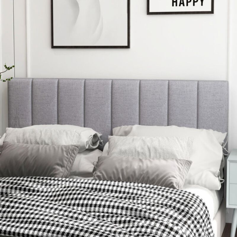Hivvago Linen Upholstered Headboard with Solid Wood Legs and Adjustable Width