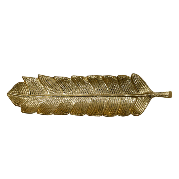 Handmade Decorative Gold Color Coated 15.78 x 3.74 x 1.18 Inches Aluminium Tray 033AB BBH Home's