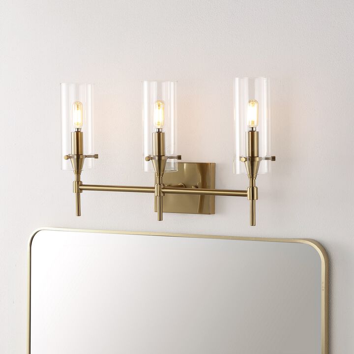 Cato Bohemian Farmhouse Iron/Glass LED Vanity