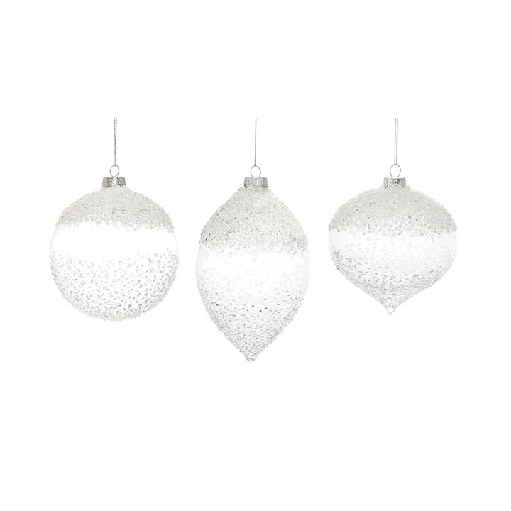 Ornament (Set of 6) 5.75"H, 7"H, 5.75"H Glass