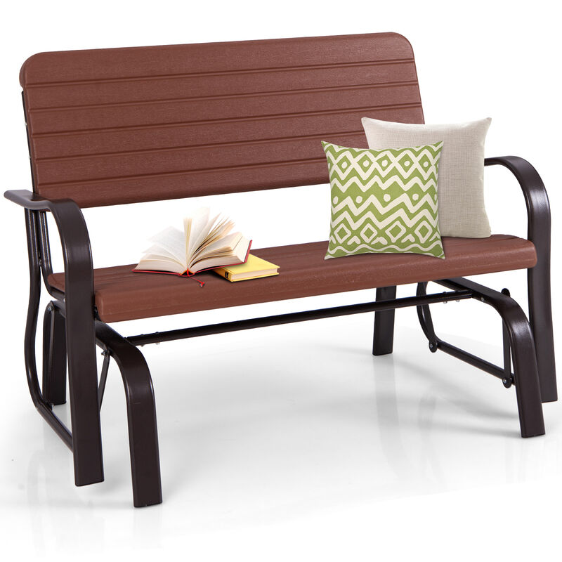 Outdoor Patio Steel Swing Bench Loveseat