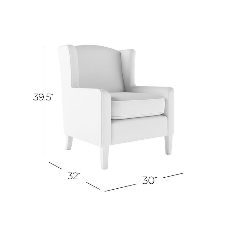 Jofran Thompson Traditional Vintage Classic Wingback Upholstered Accent Chair