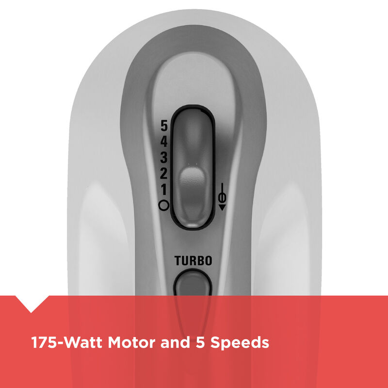 Black and Decker Lightweight 5-Speed Hand Mixer in White