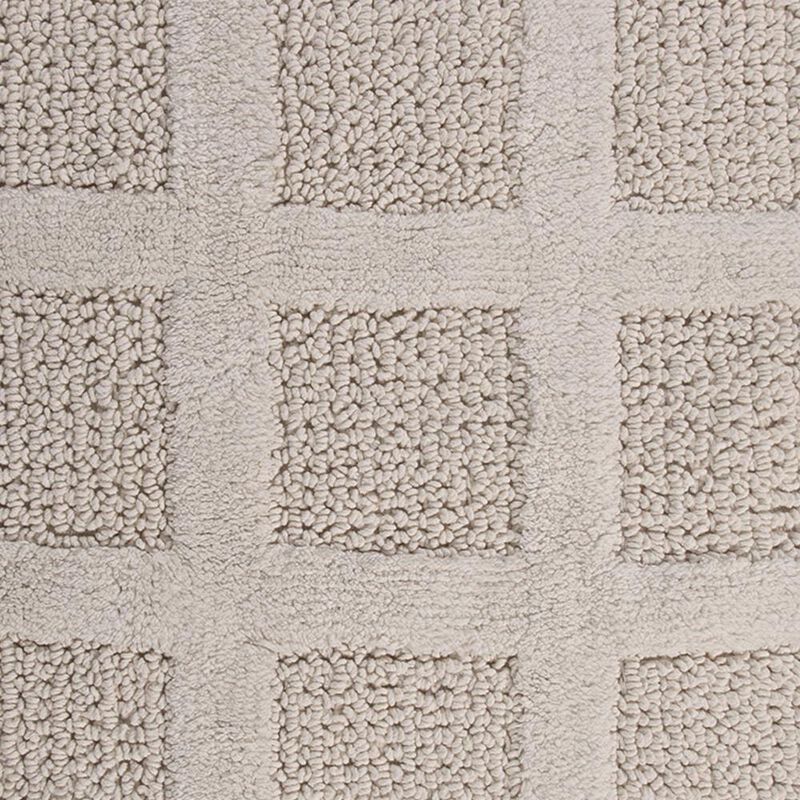 Knightsbridge Square Honeycomb 100% Cotton Reversible Bath Rug 17 X 24 Ivory