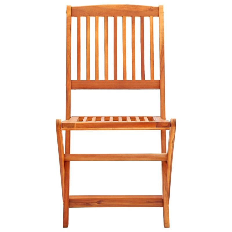 vidaXL Folding Garden Chairs 2 pcs Solid Eucalyptus Wood