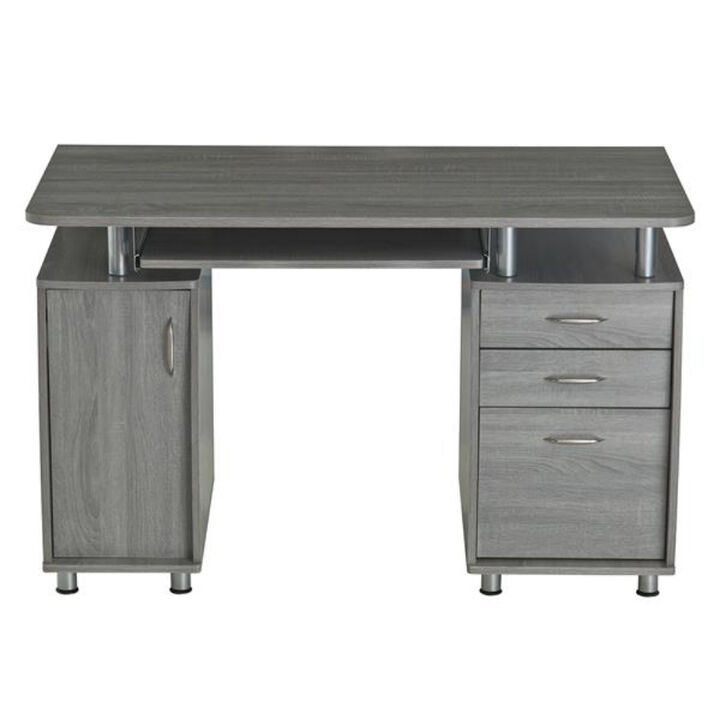 Complete Computer Workstation Desk with Storage Shelves and Drawers