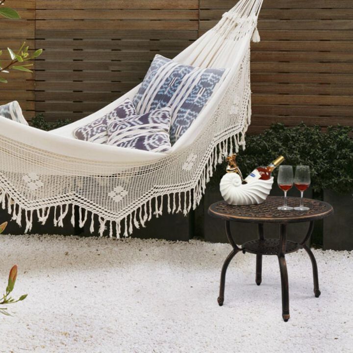 Outdoor Side Table, Weather-Resistant Patio Accent Table for Garden & Balcony
