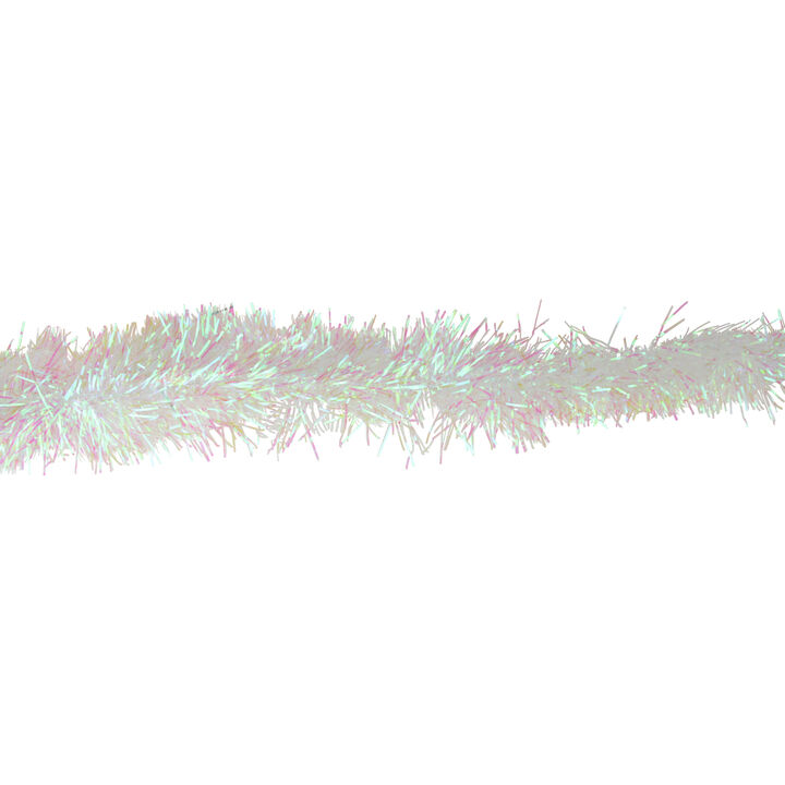 50' x 4" White Iridescent Artificial Christmas Garland - Unlit