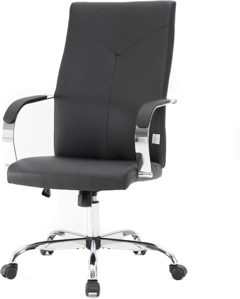 LeisureMod Sonora Modern High-Back Tall Adjustable Height Leather Conference Office Chair with Tilt & 360 Degree Swivel