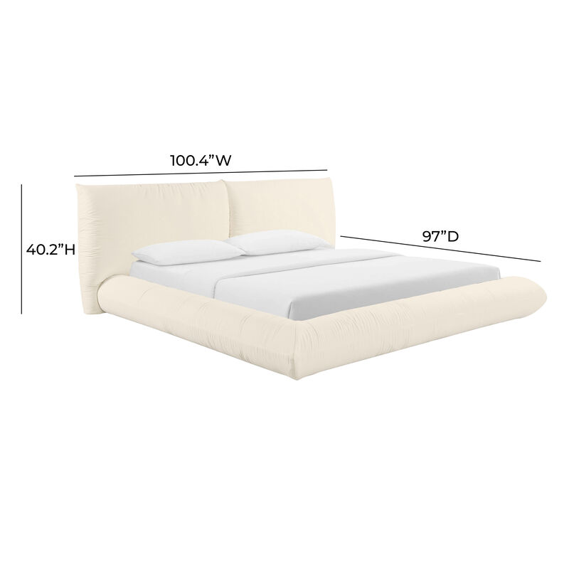 Romp Cream 100% Recycled Linen King Bed