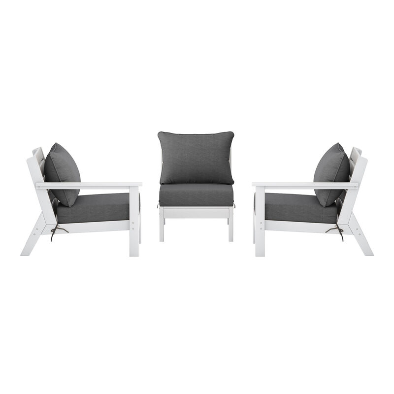 WestinTrends Outdoor Patio HDPE Sectional Sofa with Patio Cushions