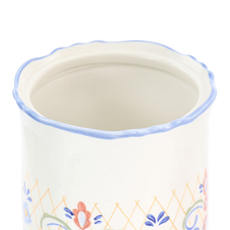 Laurie Gates California Designs Tierra 2.7 Quarts Hand Painted Stoneware Canister with Lid