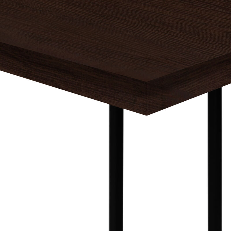 Monarch Specialties I 3635 Accent Table, C-shaped, End, Side, Snack, Living Room, Bedroom, Metal, Laminate, Brown, Black, Contemporary, Modern