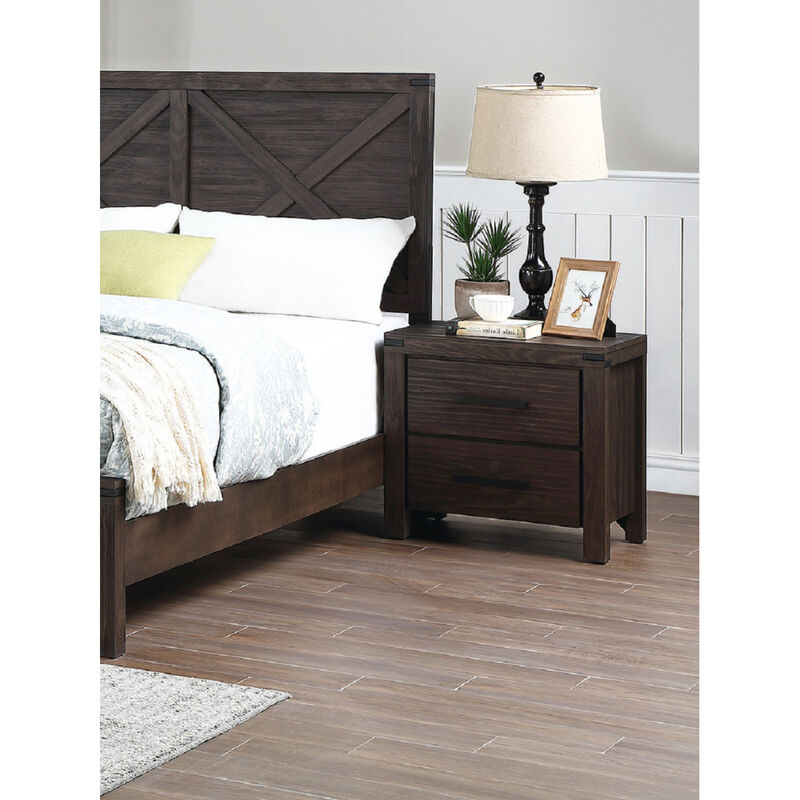 Streamdale 2 Drawers Nightstand In Dark