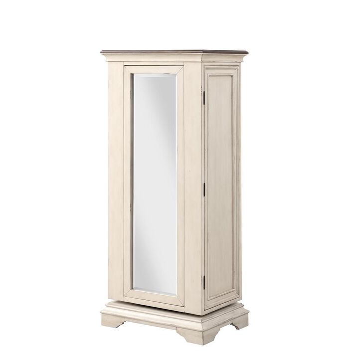New Classic Furniture Furniture Anastasia 6-Drawer Wood Chest with Mirror in Ant White