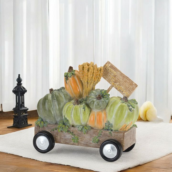 Happy Thanksgiving Wagon for Fall Décor, Thanksgiving Decorations, and Seasonal Home Accents