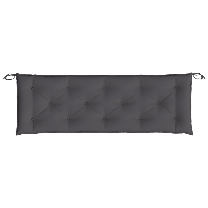 Andy Outdoor Cushion for Bench, 59 Inch, Dark Gray Oxford Fabric - Benzara
