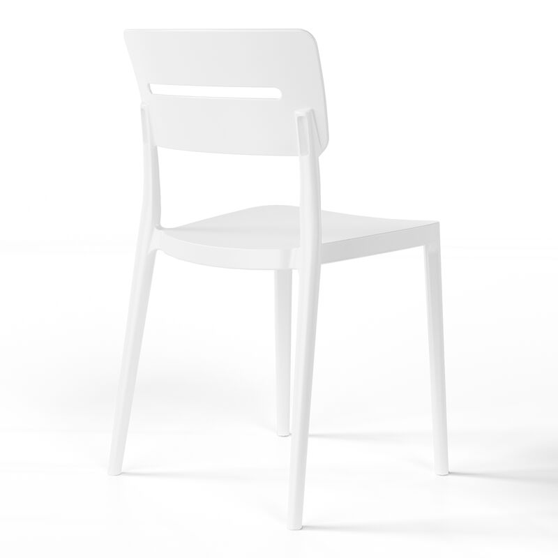 WestinTrends Outdoor Modern Stackable Plastic Patio Dining Chairs (Set of 4)