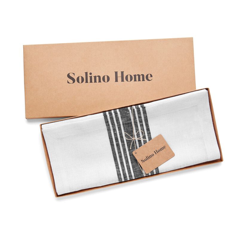 Solino Home 100% Pure Linen Table Runner | Farmhouse