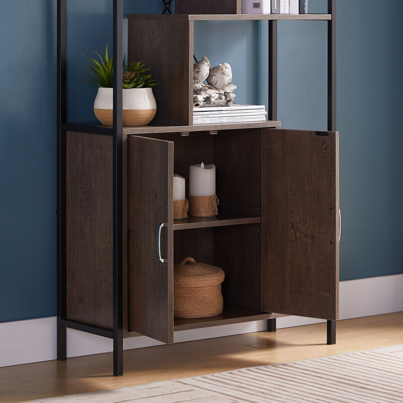 Bookcase Walnut Oak Black