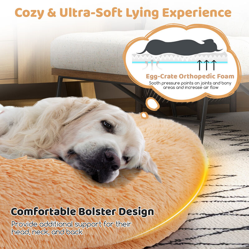 Washable Fluffy Human Dog Bed with Soft Blanket and Plump Pillow – Cozy Pet Bed for Comfort and Rest