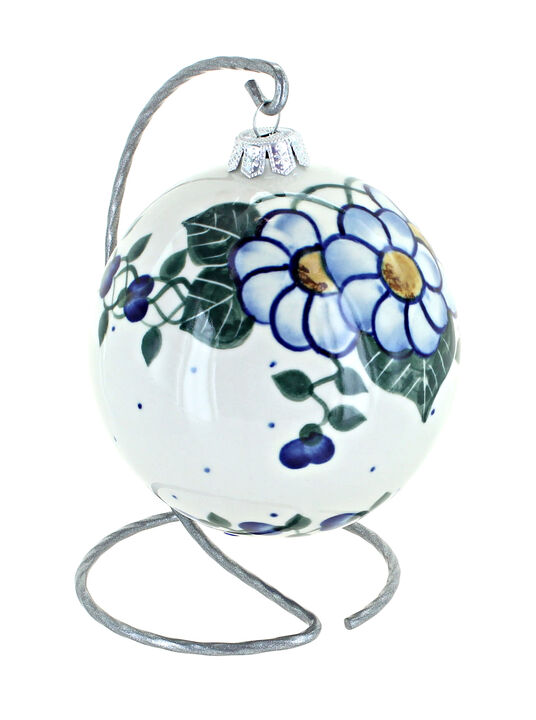 Blue Rose Polish Pottery Lavender Fields Christmas Ball