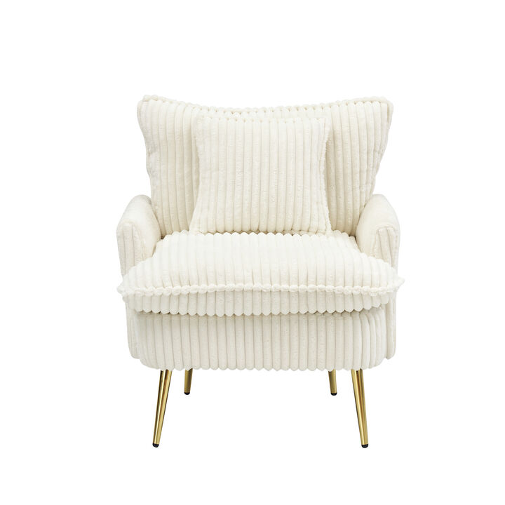 Merax Corduroy Single Sofa Chair with Metal Legs