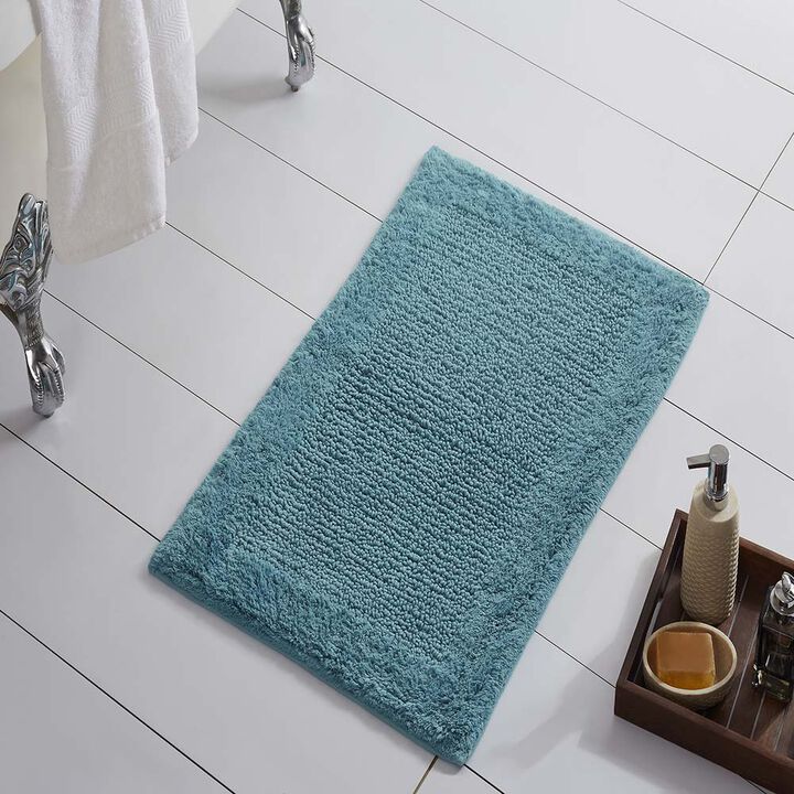 Knightsbridge Naples 220 GSF Non Skid Back Bath Rug 20 x 30 - Aqua