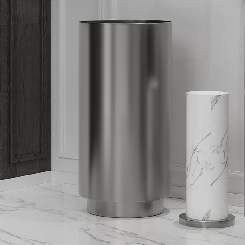 Deluxe stainless steel column basin silver