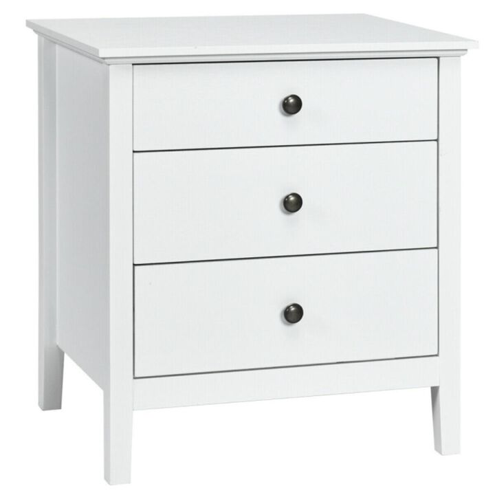 Hivvago 3 Drawers Nightstand Beside End Side Table Accent Table