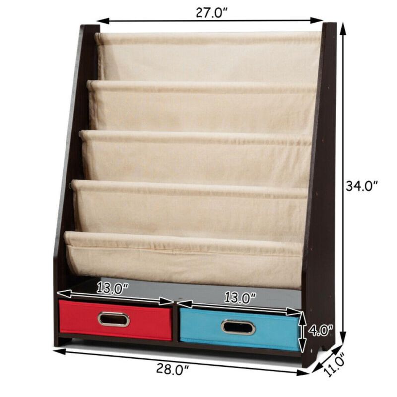 Hivvago Kids Book and Toys Organizer Shelves