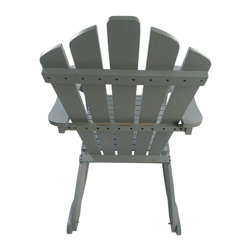 Reclining Wooden Outdoor Rocking Adirondack Chair, Walnut