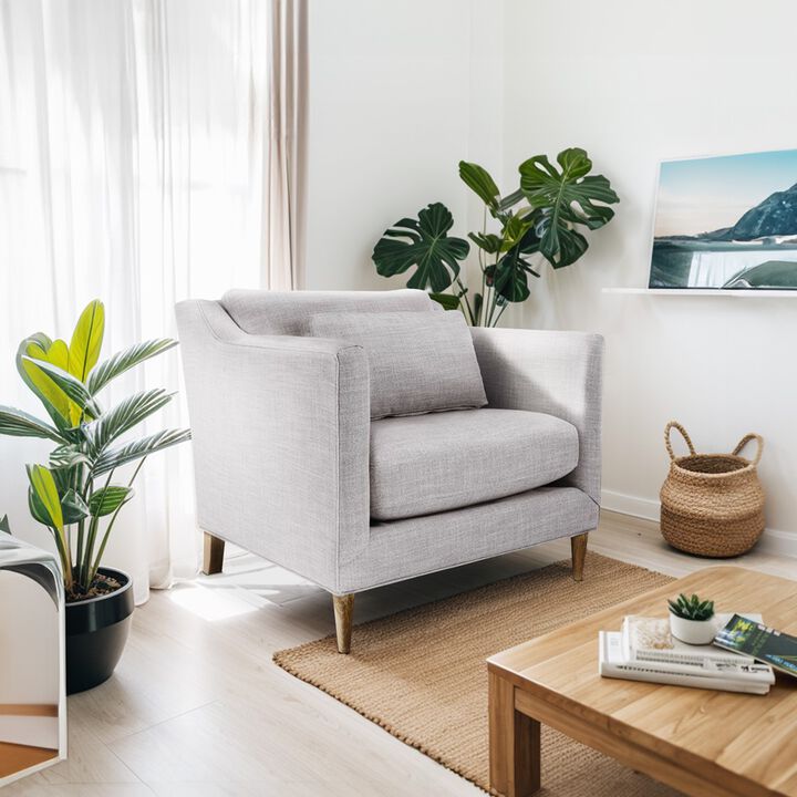 Gracie Mills Alphonso Casual Comfort: Beige Chair