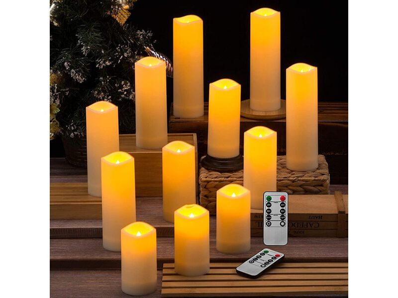 YOROXRG 12 Pack Flameless Candles Battery Operated Waterproof Led Candles