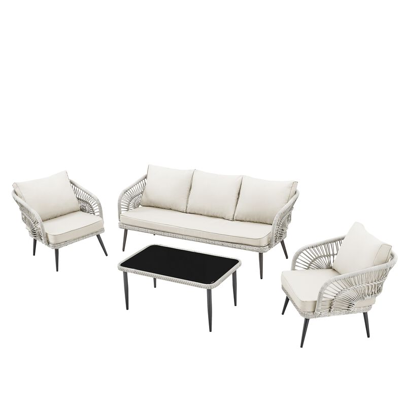 Inspired Home Arsema  Outdoor 4pc Seating Group